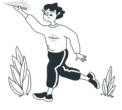 boy with paper airplane
